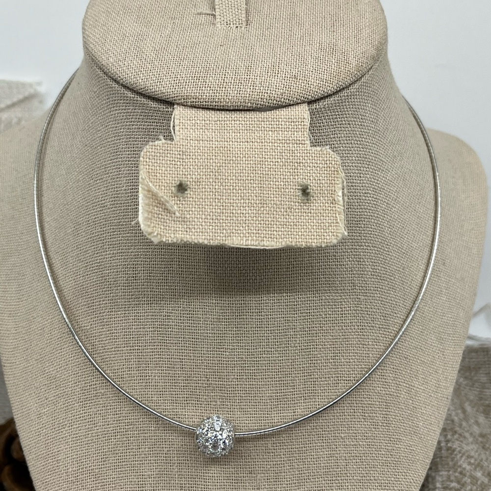 925 Sterling Silver QVC Epiphany Diamonique Pavé Bead Necklace - Picture 7 of 16